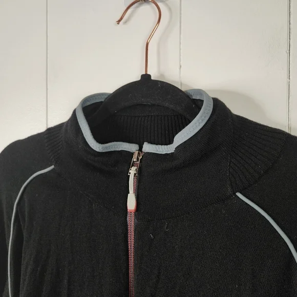 ERMENEGILDO ZEGNA 100% Wool Black Long Sleeve Full Zip Sweater Mens Size Medium - Picture 3 of 11